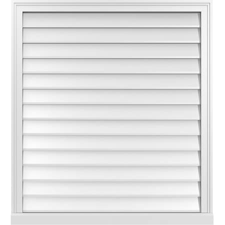 Ekena Millwork Vertical Surface Mount PVC Gable Vent w/ 2"W x 2"H , Brickmould Sill Frame, 36"W x 40"H GVPVE36X4003SN